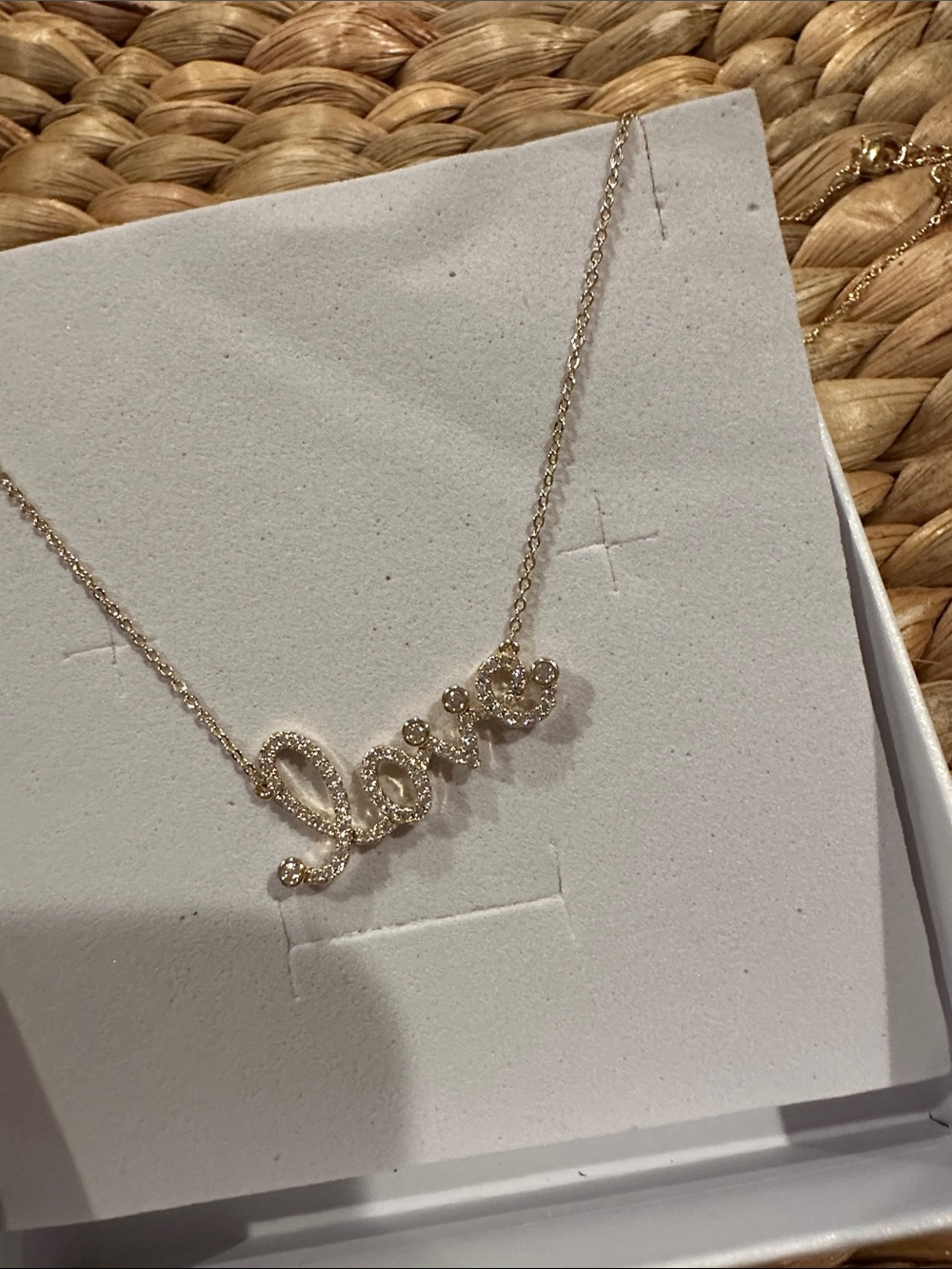 Love Script Pendant Necklace in Gold
